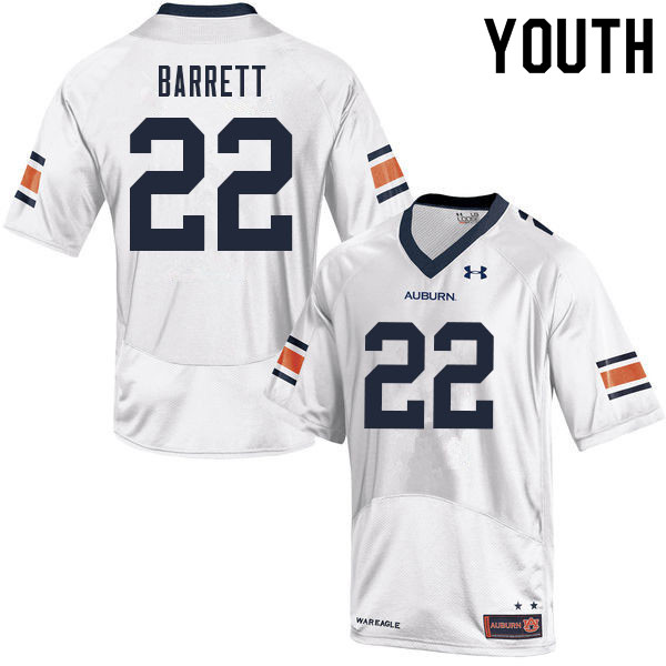 Auburn Tigers Youth Devan Barrett #22 White Under Armour Stitched College 2021 NCAA Authentic Football Jersey VEJ5674MP